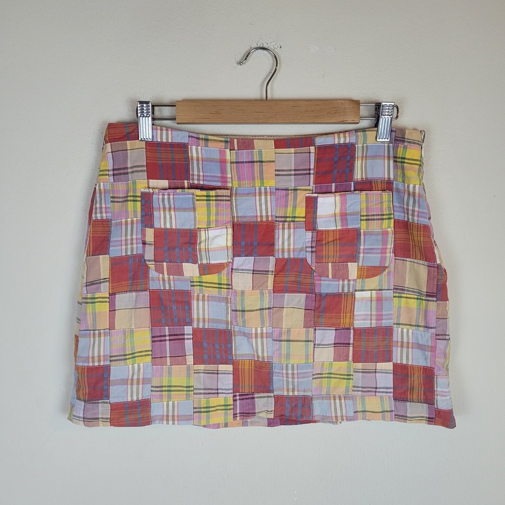 J.Crew Skirt 8 Multicolor Patchwork Plaid Madras Mini Nantucket Preppy Short